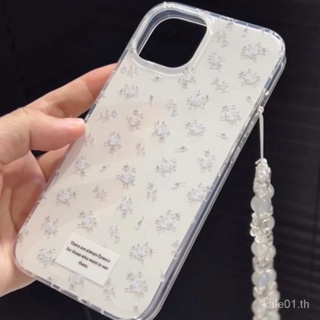 เคสป้องกันโทรศัพท์มือถือ แบบนิ่ม ลายดอกไม้ สีขาว สําหรับ iPhone 14 13promax 12 11pro xr xsmax 7 8plus