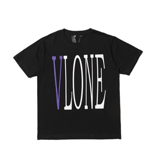 ราคาต่ำสุด!!HM Vlone เสื้อยืดลําลองสําหรับ Uni ผ้าฝ้ายแขนสั้นคอก ลมขนาดพลัสเหมาะกับการเล่นกีฬา S - Xl รีด ผ้า S-3XL