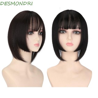 Desmondri วิกผมหน้าม้าธรรมชาติ 3D ทนความร้อน ไร้รอยต่อ สีขาว แบบเปลี่ยน สําหรับเด็กผู้หญิง