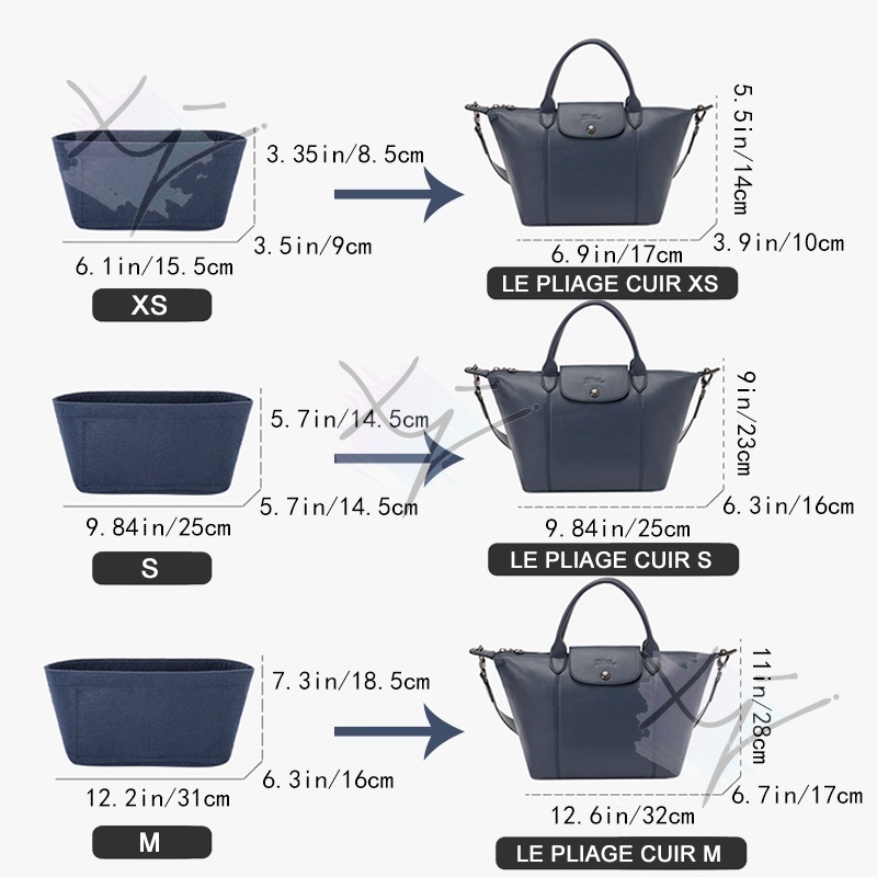 กระเป๋าถือ กระเป๋าจัดระเบียบ สําหรับ Longchamp LE PLIAGE CUIR XS S M