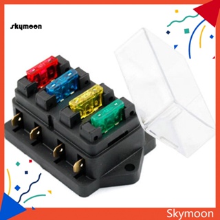 Skym* กล่องฟิวส์ 12V 24V ATO 4 Blade พร้อมฟิวส์ สําหรับรถยนต์ รถตู้