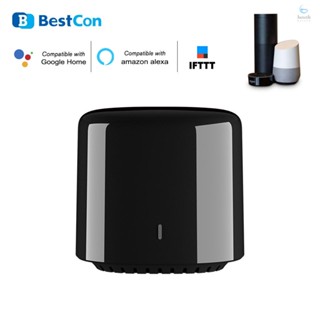 Broadlink BestCon RM4C Mini IR Black Bean Universal WIFI รีโมทคอนโทรลตัวรับสัญญาณอินฟราเรดแอพควบคุมจับเวลาเข้ากันได้กับ Alexa Voice Control