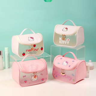 SANRIO กระเป๋าเครื่องสําอาง กันน้ํา ขนาดใหญ่ จุของได้เยอะ แบบพกพา ลาย Hello Kitty สําหรับเด็กผู้หญิง