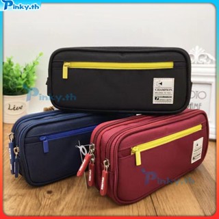 กระเป๋าใส่ดินสอความจุขนาดใหญ่ Harry Potter Color Canvas Double-Layer Mesh Pen Case Students Boys Girls Stationery Storage Bag (pinky.th)