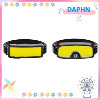 Daphs ไฟฉายคาดศีรษะ LED ABS ชาร์จ USB กันน้ํา แบบพกพา สว่างมาก สีดํา สําหรับตั้งแคมป์ ตกปลา