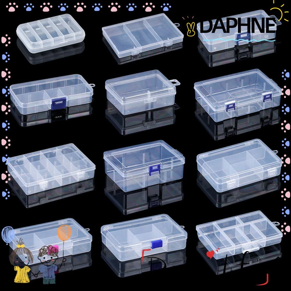 DAPHNE กล่องพลาสติกใส ทรงสี่เหลี่ยม ใส่จัดเก็บอุปกรณ์ 12 แบบ