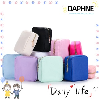 Daphne กระเป๋าเครื่องสําอาง ผ้าไนล่อน มีซิป กันน้ํา ขนาดใหญ่ จุของได้เยอะ สีทอง แฟชั่นสําหรับผู้หญิง