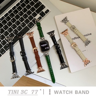 สายนาฬิกาข้อมือ สายหนัง หัวเข็มขัดโลหะ สําหรับ iWatch Series 8 7 SE 6 5 4 3 S8 Ultra 49 38 40 มม. 41 มม. 44 มม. 45 มม.