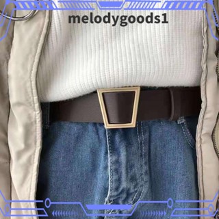 MELODYGOODS1 เข็มขัดหนัง ไม่มีรูพรุน ดีไซน์หรูหรา ลําลอง สไตล์เรโทร