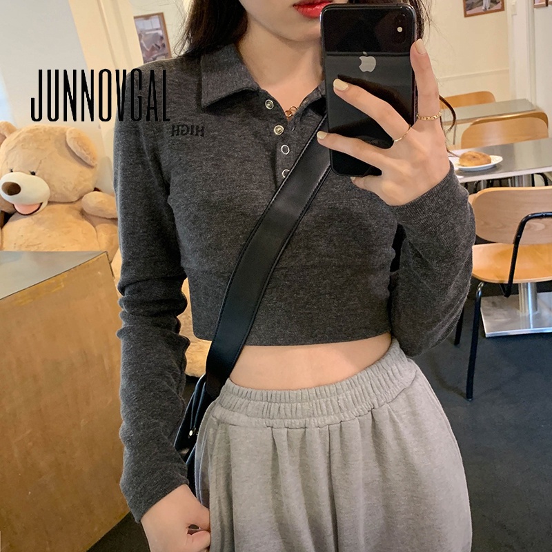 Junnovgal ใหม่ เสื้อท็อปส์แฟชั่น ทรงสลิมฟิต ขนาดเล็ก สไตล์สปอร์ต สําหรับสตรี 2023