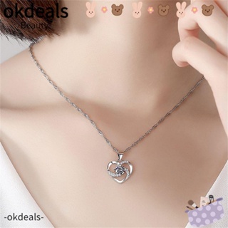 Okdeals ใหม่ สร้อยคอเงินแท้ 925 จี้ สไตล์เกาหลี สําหรับผู้หญิง