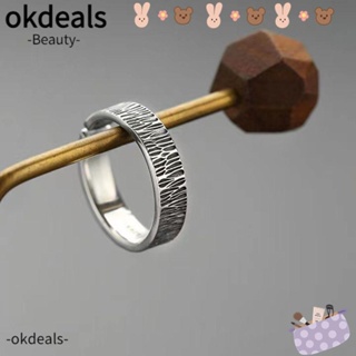 Okdeals แหวนไม้แตก ปรับได้ สไตล์ฮิปฮอป เรโทร เครื่องประดับ สําหรับผู้ชาย ปาร์ตี้