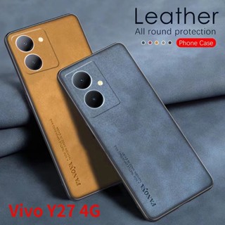 เคสโทรศัพท์มือถือหนังแกะ กันกระแทก ป้องกันกล้อง หรูหรา สําหรับ VIVO Y27 VIVOY27 Y 2 7 4G 5G