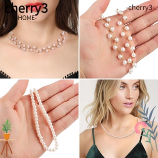 Cherry3 สร้อยคอโชคเกอร์ ประดับลูกปัดไข่มุก สีทอง ของขวัญ