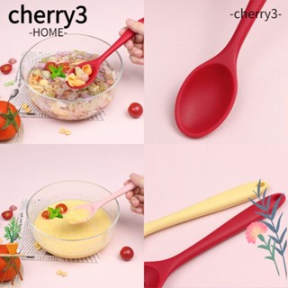 CHERRY3 ไม้พายซิลิโคน แบบแขวน ด้ามจับยาว ทนความร้อน ไม่ติดผิว สําหรับทําอาหาร 6 ชิ้น