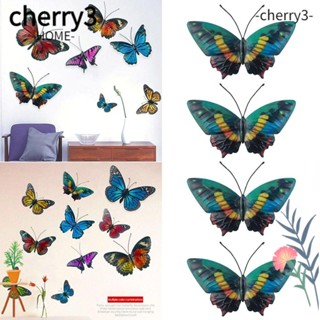 Cherry3 ผีเสื้อโลหะ สําหรับแขวนตกแต่งผนังห้องน้ํา ห้องนอน 5 ชิ้น