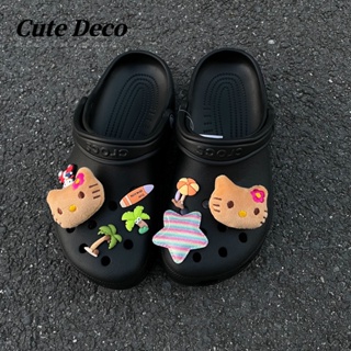 CROCS 【Cute Deco】กระดุมเรซิ่น รูปแมว ดอกไม้น่ารัก สไตล์ฮาวาย สําหรับตกแต่งรองเท้า DIY