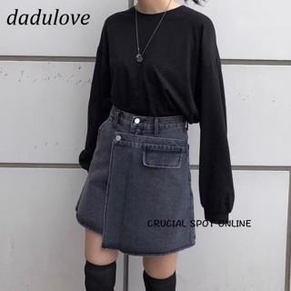 DaDulove💕 New American Ins High Street Thin Denim Skirt Niche High Waist A- line Skirt Large Size Package Hip Skirt