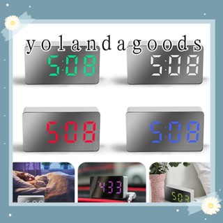 YOLA นาฬิกาปลุกดิจิทัล มีไฟ LED หน้าจอ USB