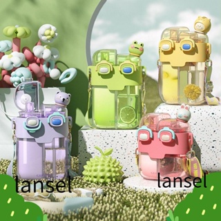 Lansel ขวดน้ํา 3D พร้อมหลอดดูด ปรับได้ กันรั่วซึม ความจุเยอะ แบบพกพา สําหรับเด็ก