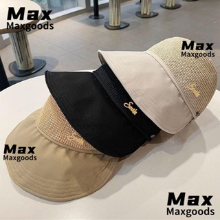 Maxg หมวกปีกกว้าง ป้องกันรังสียูวี แบบพกพา สีพื้น สําหรับชาวประมงกลางแจ้ง