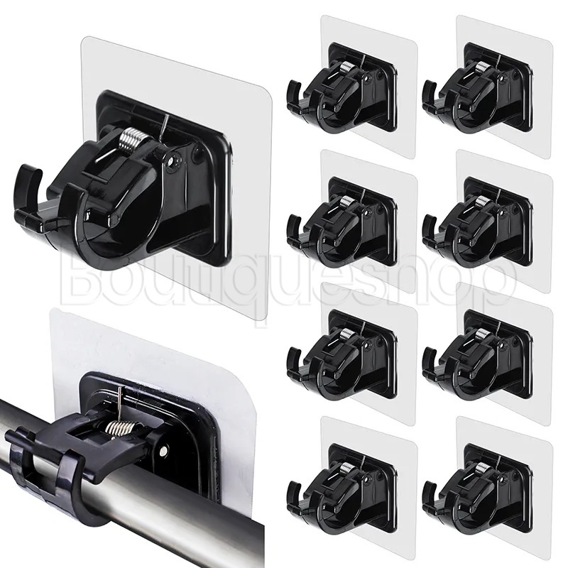 อุปกรณ์ ตกแต่งบ้าน คลิปหนีบผ้าม่าน แบบมีกาวในตัว / ตะขอแขวนผ้าม่าน แบบไม่ต้องเจาะ มีกาวในตัว / คลิปแขวนผนังแบบไม่มีตะปู / ตะขอแขวนผ้าม่าน ปรับได้ฟรี / ตัวยึดราวผ้าม่าน 4 ชิ้น / ราคาถูก