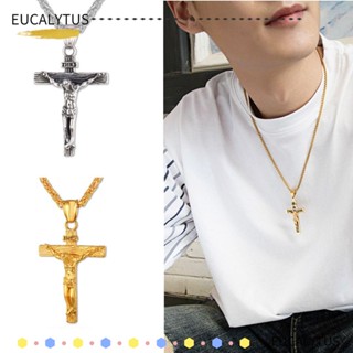 Eutus สร้อยคอ จี้ไม้กางเขน สีทอง เครื่องประดับคริสเตียน เรโทร ของขวัญ