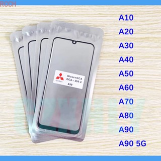 Top QC เลนส์กระจกหน้าจอสัมผัส LCD พร้อมกาว OCA สําหรับ Samsung Galaxy A10 A50 A20 A30 A40 A60 A70 A80 A90 5G