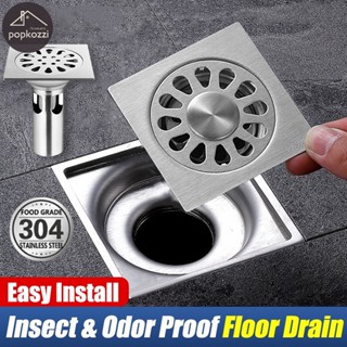 Popkozzi ฝาปิดท่อ สเตนเลส 304 ติดตั้งง่าย ตะแกรงกันกลิ่น ฝาปิดท่อน้ำทิ้ง floor drain ตัวกรองท่อระบายน้ํา ฝาปิดรูระบายน้ำ ท่อระบายน้ํา ป้องกันแมลง สําหรับอ่างล้างจาน ห้องน้ํา