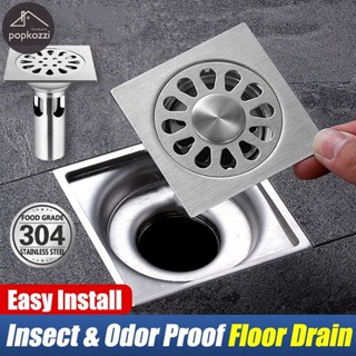 Popkozzi ฝาปิดท่อ สเตนเลส 304 ติดตั้งง่าย ตะแกรงกันกลิ่น ฝาปิดท่อน้ำทิ้ง floor drain ตัวกรองท่อระบายน้ํา ฝาปิดรูระบายน้ำ ท่อระบายน้ํา ป้องกันแมลง สําหรับอ่างล้างจาน ห้องน้ํา