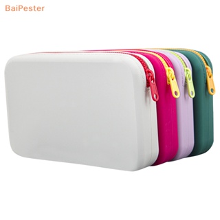 [BaiPester] กระเป๋าเครื่องสําอาง ซิลิโคน ทรงสี่เหลี่ยม ความจุขนาดใหญ่ แบบพกพา กันน้ํา