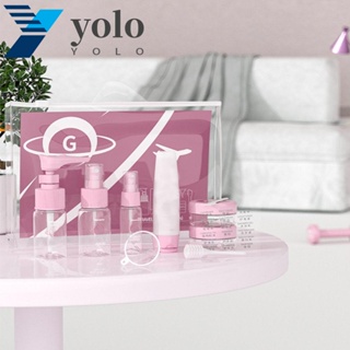 Yolo ขวดสเปรย์ ครีม น้ําหอม เครื่องสําอาง 9 ชิ้น / ชุด เคสแต่งหน้า ชุดเดินทาง ขวดย่อย