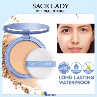 Sace Lady Oil-control Compact Powder Foundation Waterproof Matte Face Powder Bedak Original MOLISA