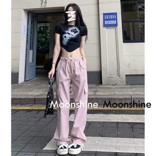 Moon  กางเกงขายาว คาร์โก้ กางเกง เชือกอเมริกันคลาสิค Cargo pants 2023 NEW  สไตล์เกาหลี Stylish High quality ทันสมัย A90M05Z 36Z230909