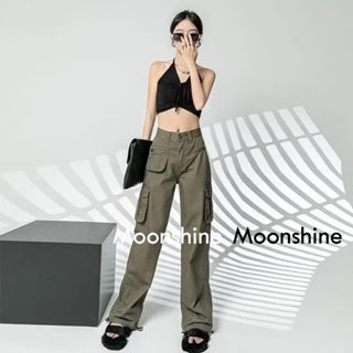 Moon  กางเกงขายาว คาร์โก้ กางเกง เชือกอเมริกันคลาสิค Cargo pants 2023 NEW สวย Stylish High quality ทันสมัย A90M070 36Z230909