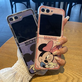 เคสโทรศัพท์มือถือแบบแข็ง กันกระแทก ลายการ์ตูนมิกกี้เมาส์ พร้อมสายโซ่คล้อง สําหรับ Samsung Galaxy Z Flip5 5G Z Flip 3 Flip 4