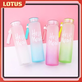 ขวดน้ำ Hello Master ใส่ของร้อน-เย็น ขวดน้ำแก้วมีหูหิ้ว ขวดน้ำดื่ม ขวดน่ารัก สายซิลิโคน แก้วทนความ มีให้เลือก 4สี