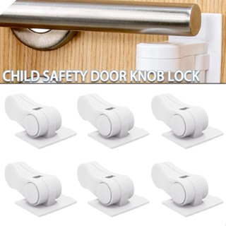 Child Proof Door Lever Lock Adhesive No Drilling Child Safety Door Handle Locks