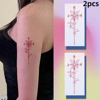 สติกเกอร์รอยสักชั่วคราว ลายดาบเซ็กซี่ กันน้ํา ติดทนนาน 7 วัน