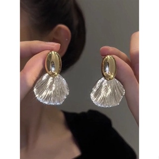 S925 silver needle shell design advanced feeling light luxury earrings temperament cold breeze earrings 2023 newcomer fashion style