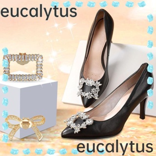 Eucalytus1 คลิปคริสตัล พลอยเทียม สําหรับหนีบรองเท้าเจ้าสาว งานแต่งงาน 2 ชิ้น