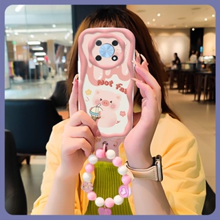 Pendants Full edging Phone Case For Huawei Enjoy50 Pro/Nova Y90 4G luxurious Wave border Soft For Girls youth texture