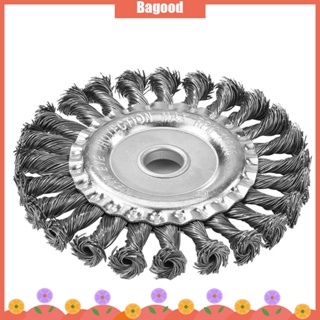 ♪Bagood♪In Stock  Lawn Mower Brush Disc Grass Trimmer Head Twist Knot Brush Steel Wire Wheel