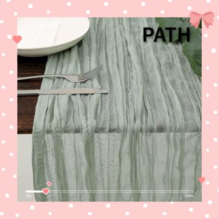 Path ผ้าปูโต๊ะ ทรงสี่เหลี่ยมผืนผ้า 158 นิ้ว สไตล์โบฮีเมียน สีเทา สีเขียว สําหรับตกแต่งโต๊ะ งานแต่งงาน 2 ชิ้น