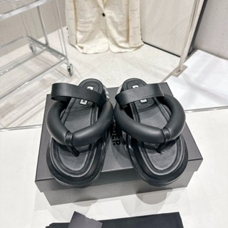 Jil Sander รองเท้าแตะลําลอง หนังแกะ พื้นหนา สวมใส่สบาย แฟชั่นฤดูร้อน สําหรับใช้ในบ้าน