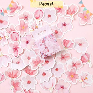 Pdony สติกเกอร์ PVC ลายดอกไม้ มีกาวในตัว สีชมพู สําหรับติดตกแต่งสมุดภาพ การ์ด 225 ชิ้น