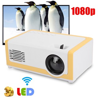 Rhythm000 มินิโปรเจ็คเตอร์ Children M1 Wireless Entertainment Phone Home Portable 1080P 110‑240V