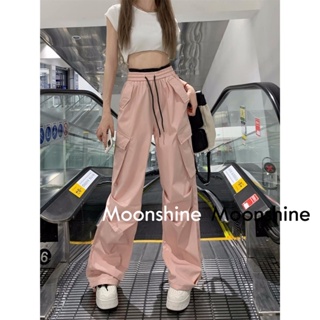 Moon  กางเกงขายาว กางเกงเอวสูง กางเกงขายาวผู้หญิง 2023 NEW23060501 ทันสมัย Chic Trendy สวย A20M05D 36Z230909