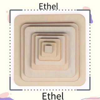 Ethel1 แผ่นไม้เปล่า ทรงสี่เหลี่ยม สําหรับแขวนตกแต่งสมุดภาพ DIY 10 50 100 ชิ้น