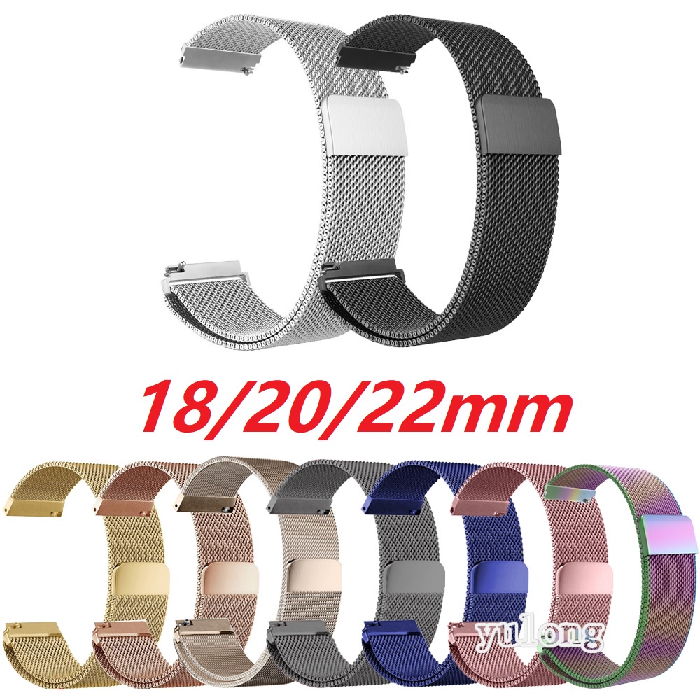 18 มม.20 มม.22 มม.Halanese Loop สําหรับ Samsung Huawei GT4 GT5 GT6 pro 42 มม.41 มม.46 มม. Huami Garmin สแตนเลสสตีลนาฬิกาโลหะ
